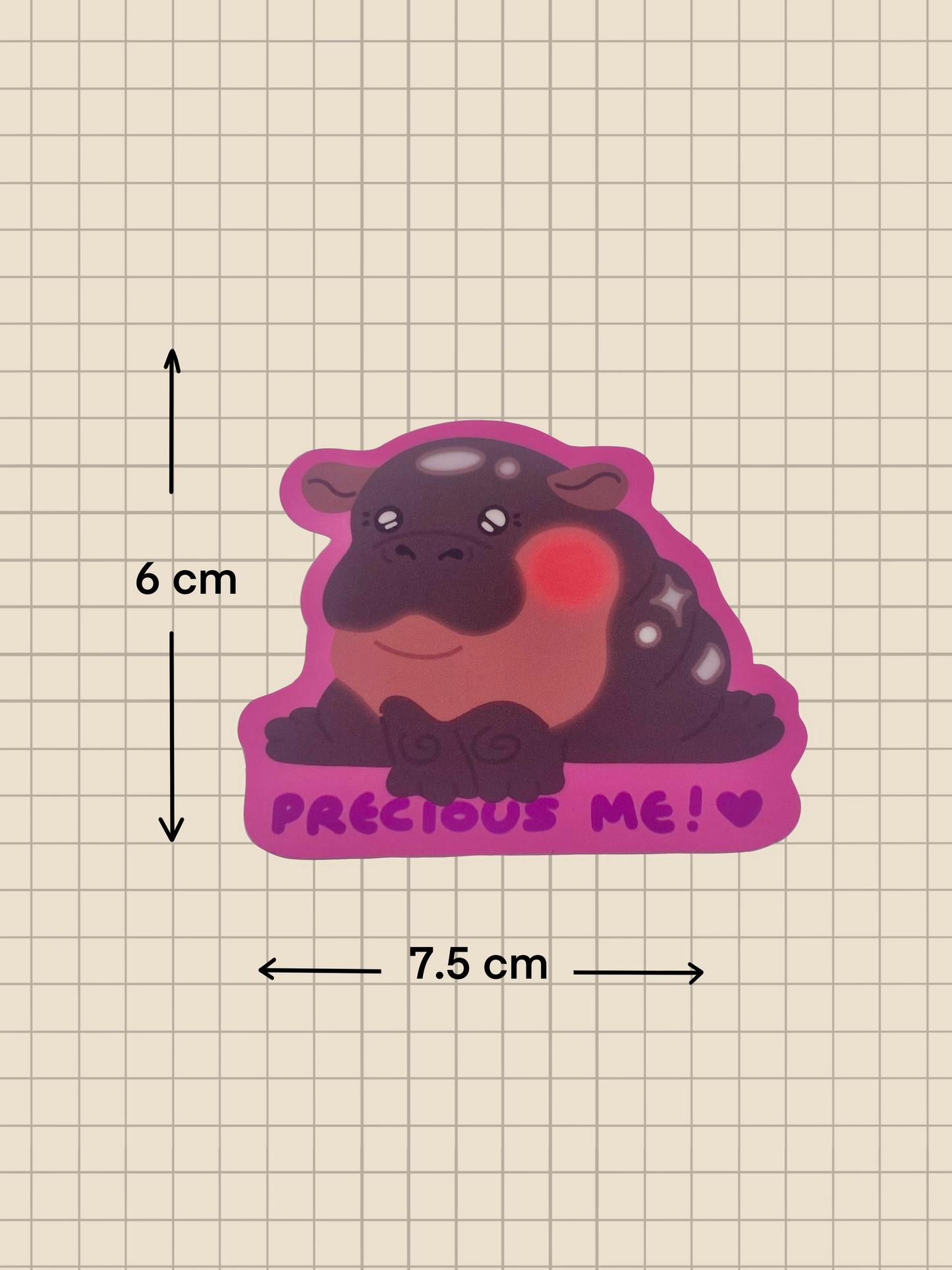 Waterproof Moodeng Sticker | Pygmy Hippo | Water bottle & Laptops
