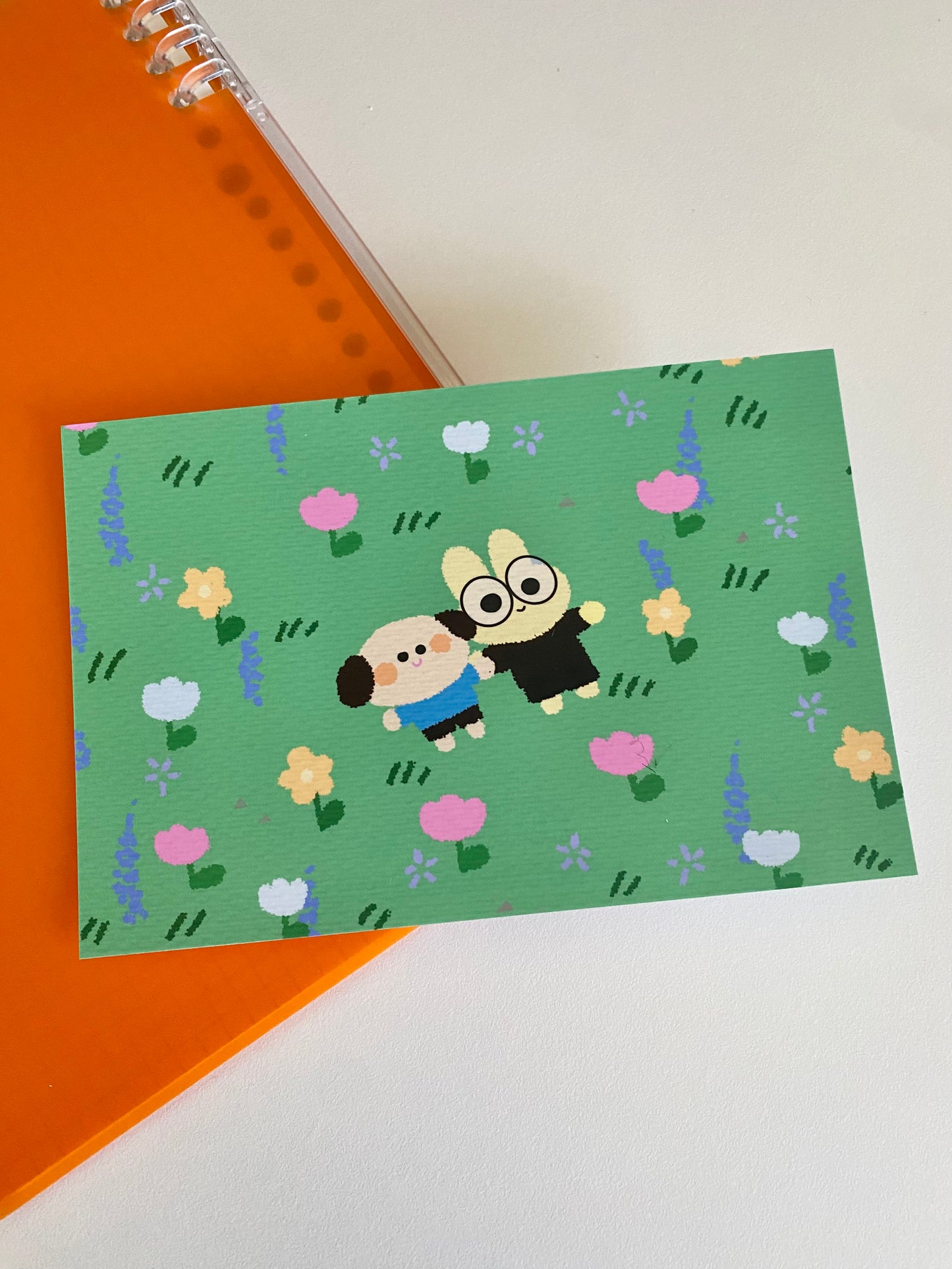 Ollie and Leoh Laying on Grass Mini Print