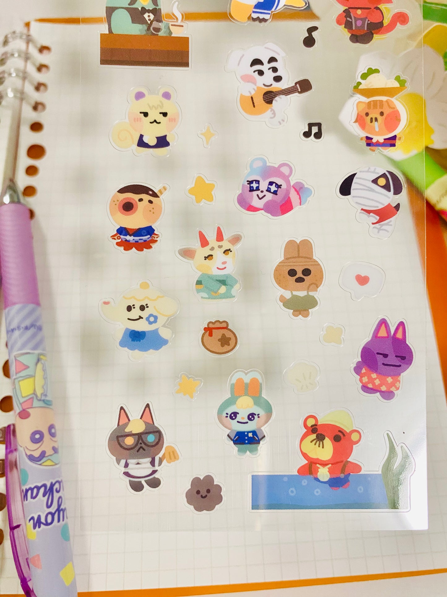 ACNH Animal Clear Stickers Sheet