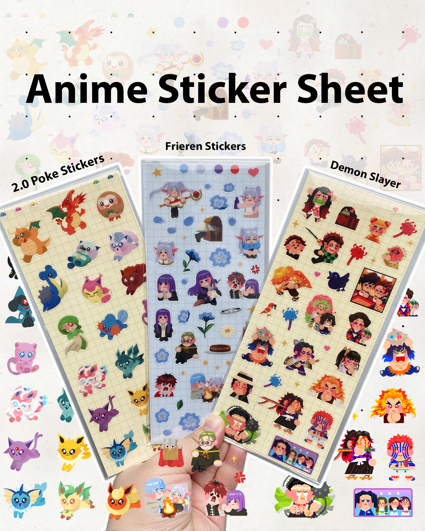 2.0 Poke Monster Inspired Sticker Sheet