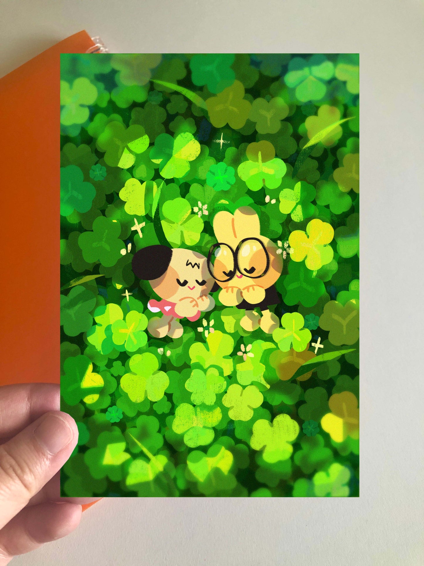 Ollie and Leoh Clovers Mini Print