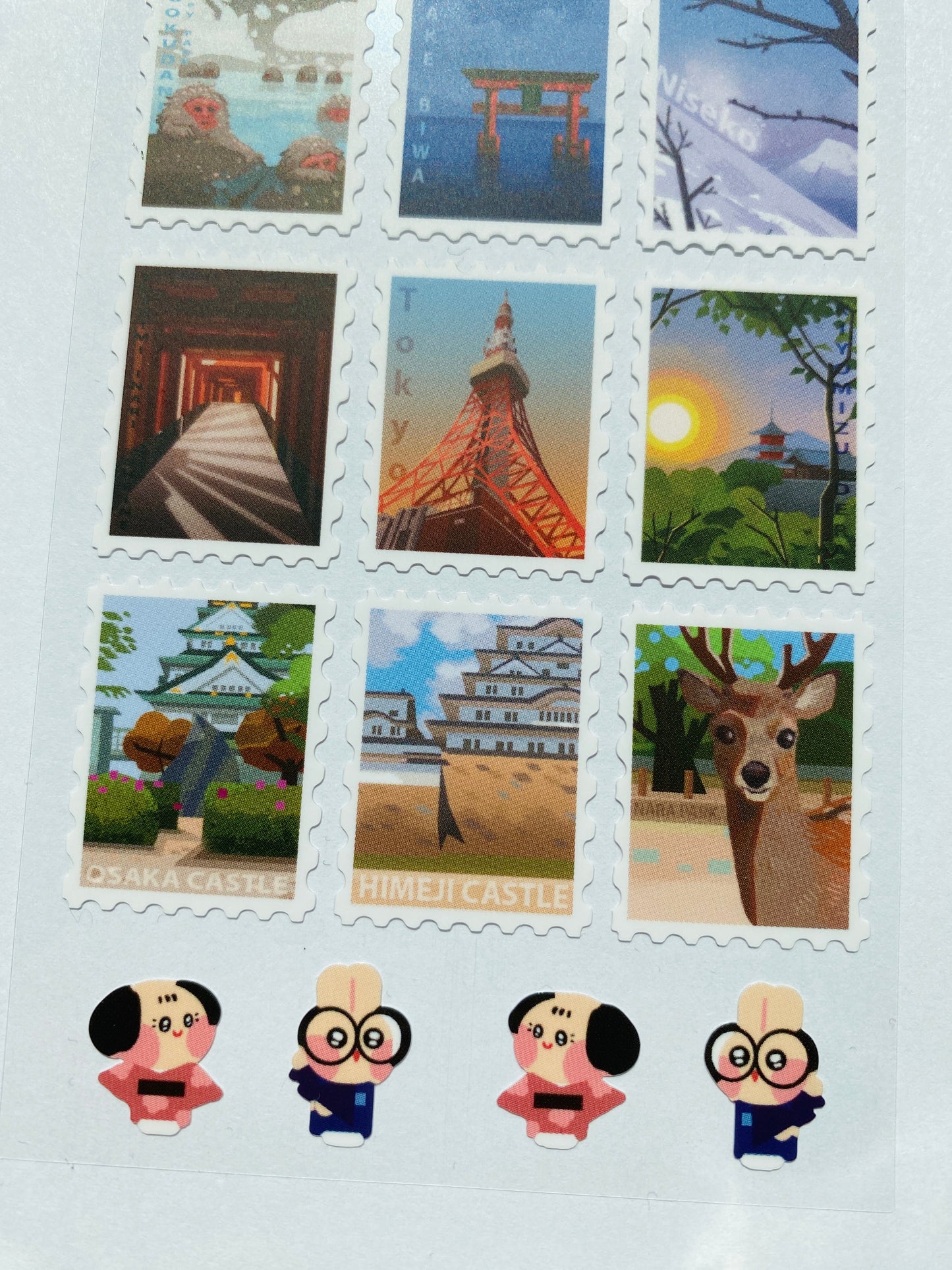 Japanese Travel Stamp Sticker Sheet