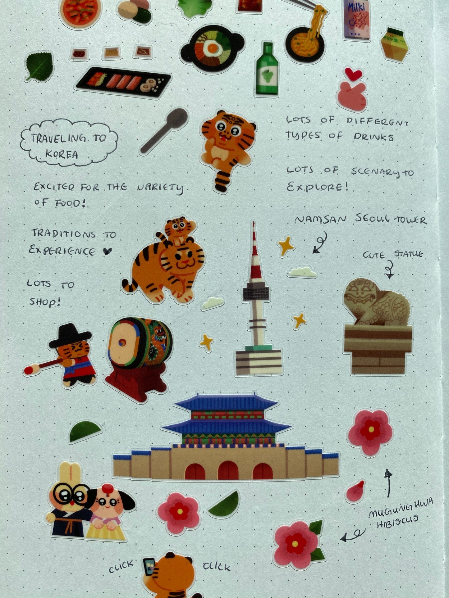 Korean Travel Sticker Sheet