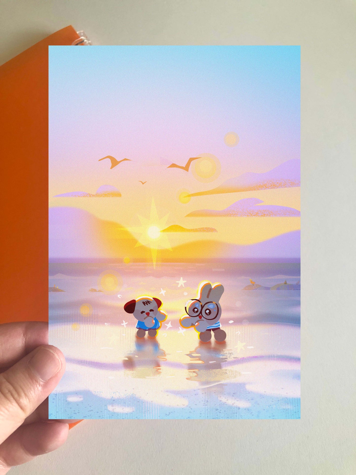 Ollie and Leoh Beach Mini Print