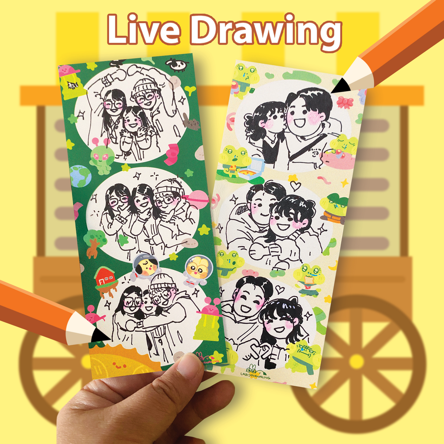 Live drawing booking for events