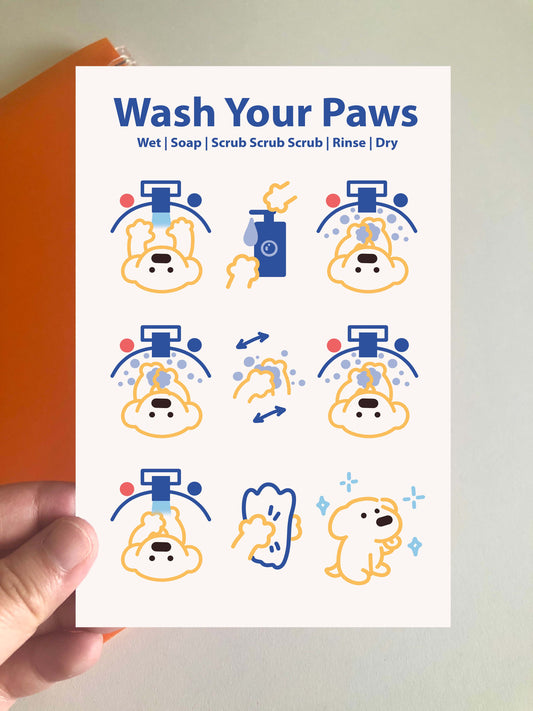 Washing Your Paw (Dog) Mini Print